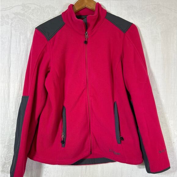 LL Bean Fleece Zip Sweatshirt Small Pink Gray Outdoors Hiking Gorpcore Polartec - Picture 1 of 9
